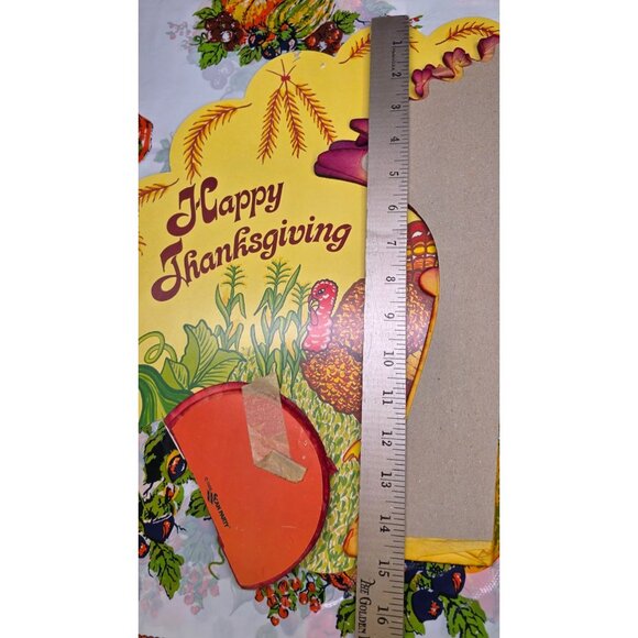 Retro Vintage Happy Thanksgiving Honey Comb Die Cut Scan Party 1988 - Picture 11 of 12